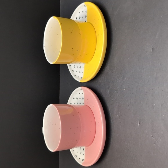 Roots 7, Dipped 2 Tone Yellow/Pink Cup And Saucer Set . - Picture 4 of 14